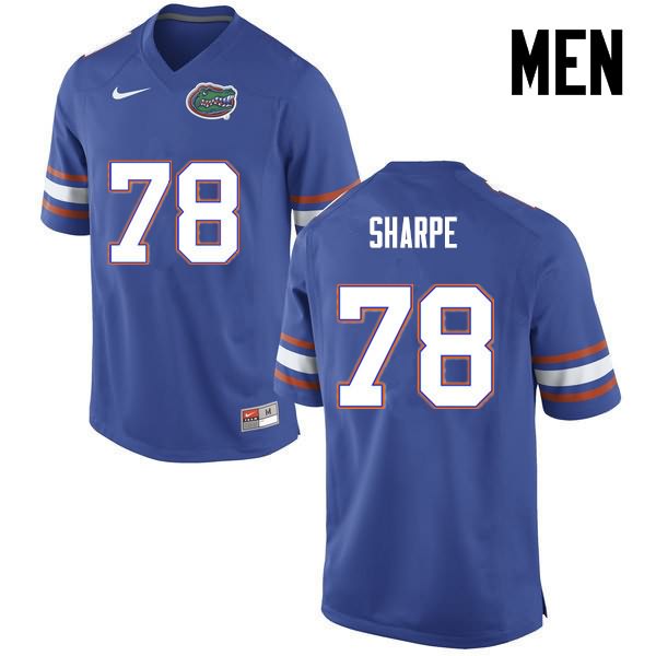 Men's NCAA Florida Gators David Sharpe #78 Stitched Authentic Nike Blue College Football Jersey AOS8765PR